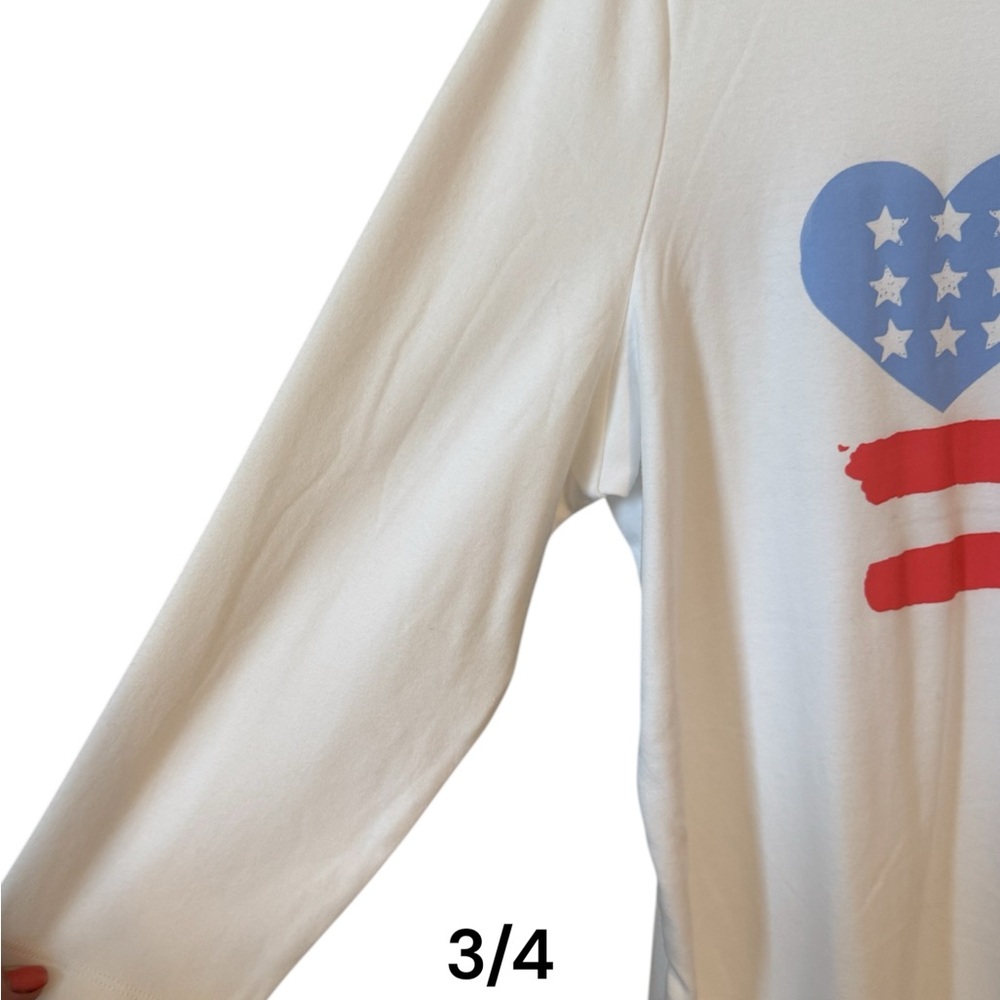 NWT Kim Rogers SUMMER/PATRIOTIC 3/4 SLEEVE TOP XLARGE #CL - Picture 3 of 6